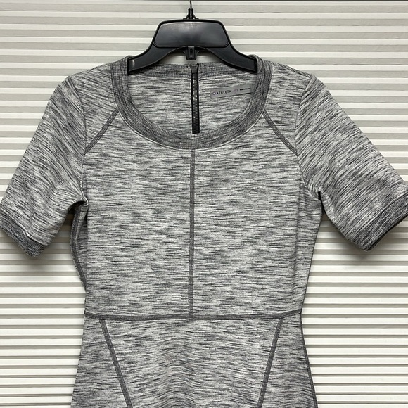 Athleta En Route Space Dye Gray Fit & Flare Casual Dress Size XS tall - Picture 4 of 10